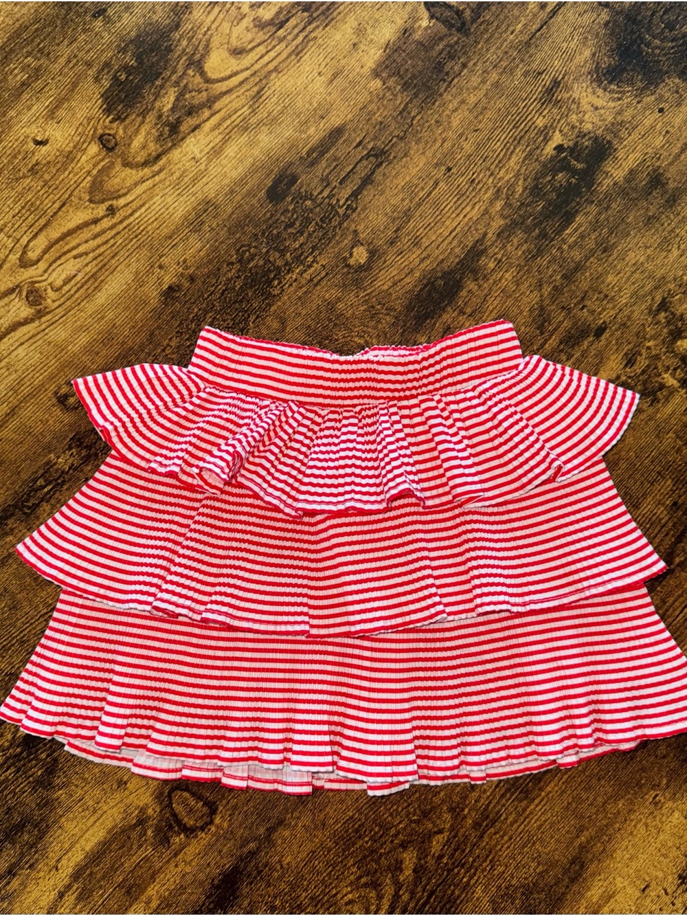 Disney Red and White Striped Ruffle Skirt